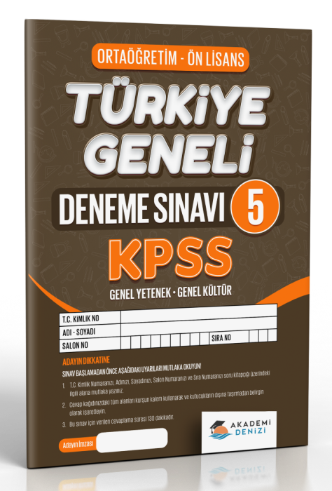 AKADEMİ DENİZİ KPSS LİSE ÖN LİSANS TG5 - 2025-26
